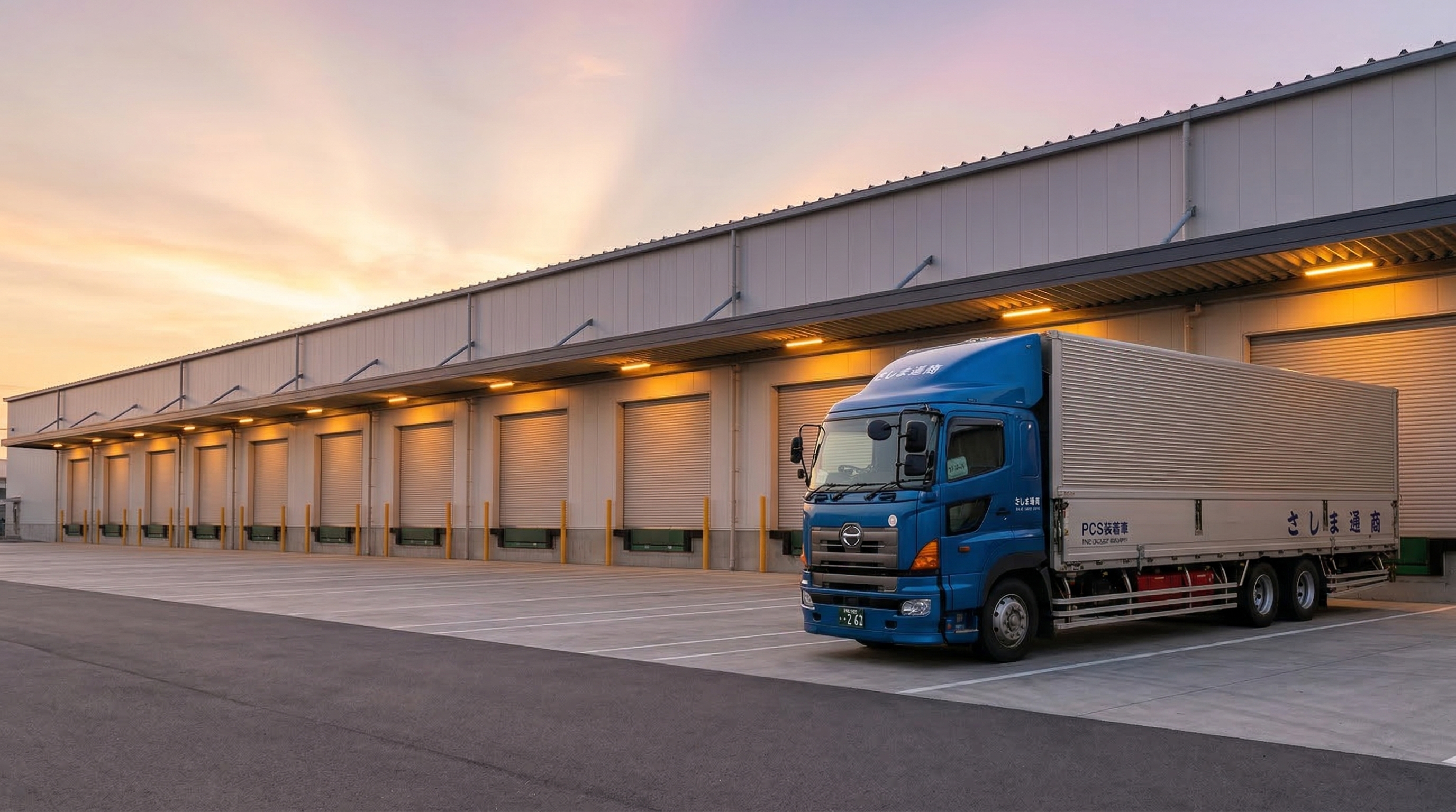 Daizen freight truck at warehouse